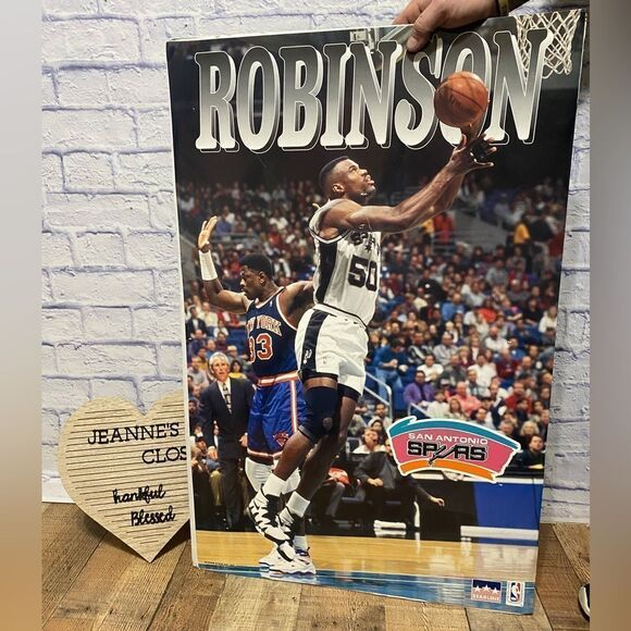 ROBINSON,SAN ANTONIO SPURS,NBA, RARE OFFICIAL LICENSED 1995 POSTER - Picture 14 of 14